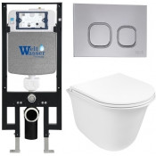 Подвесной унитаз с инсталляцией WeltWasser Amberg 497 / Telbach 004 GL-WT / Amberg RD-CR 10000006676 белый глянцевый