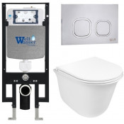 Подвесной унитаз с инсталляцией WeltWasser Amberg 497 / Telbach 004 GL-WT / Amberg RD-MT CR 10000006677 белый глянцевый