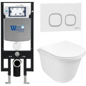 Подвесной унитаз с инсталляцией WeltWasser Amberg 497 / Telbach 004 GL-WT / Amberg RD-WT 10000006678 белый глянцевый