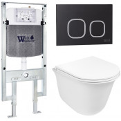 Подвесной унитаз с инсталляцией WeltWasser Amberg 497 ST / Telbach 004 GL-WT / Amberg RD-BL 10000006763 белый глянцевый