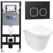 Подвесной унитаз с инсталляцией WeltWasser Amberg 506 / Telbach 004 GL-WT / Amberg RD-BL 10000006851 белый глянцевый