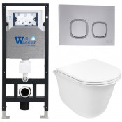 Подвесной унитаз с инсталляцией WeltWasser Amberg 506 / Telbach 004 GL-WT / Amberg RD-CR 10000006852 белый глянцевый