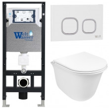 Подвесной унитаз с инсталляцией WeltWasser Amberg 506 / Telbach 004 GL-WT / Amberg RD-WT 10000006854 белый глянцевый