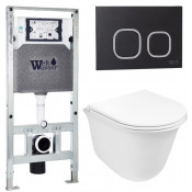 Подвесной унитаз с инсталляцией WeltWasser Amberg 506 ST / Telbach 004 GL-WT / Amberg RD-BL 10000006939 белый глянцевый