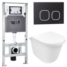 Подвесной унитаз с инсталляцией WeltWasser Amberg 506 ST / Telbach 004 GL-WT / Amberg RD-BL 10000006939 белый глянцевый