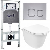 Подвесной унитаз с инсталляцией WeltWasser Amberg 506 ST / Telbach 004 GL-WT / Amberg RD-CR 10000006940 белый глянцевый