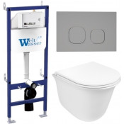 Подвесной унитаз с инсталляцией WeltWasser Bamberg 460 / Telbach 004 GL-WT / Bamberg CR 10000012952 белый глянцевый