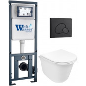 Подвесной унитаз с инсталляцией WeltWasser Marberg 410 / Telbach 004 GL-WT / MAR 410 RD MT-BL 10000011127 белый глянцевый