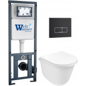 Подвесной унитаз с инсталляцией WeltWasser Marberg 410 / Telbach 004 GL-WT / MAR 410 SE MT-BL 10000011129 белый глянцевый