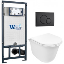 Подвесной унитаз с инсталляцией WeltWasser Marberg 507 / Telbach 004 GL-WT / MAR 507 RD MT-BL 10000011131 белый глянцевый