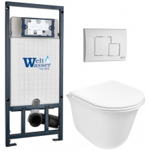 Подвесной унитаз с инсталляцией WeltWasser Marberg 507 / Telbach 004 GL-WT / MAR 507 SE GL-WT 10000011132 белый глянцевый