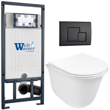 Подвесной унитаз с инсталляцией WeltWasser Marberg 507 / Telbach 004 GL-WT / MAR 507 SE MT-BL 10000011133 белый глянцевый