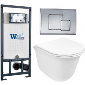 Подвесной унитаз с инсталляцией WeltWasser Marberg 507 / Telbach 004 GL-WT / MAR 507 SE-CR 10000006993 белый глянцевый