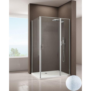 Душевой уголок Allen Brau Priority 3.31005.BA / 3.31017.BA 100x90 серебро браш/прозрачное
