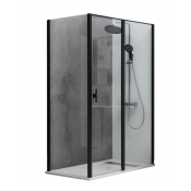Душевой уголок Allen Brau Priority 3.31030.BBA / 3.31048.BBA 100x100 черный браш/прозрачное