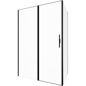 Душевой уголок Allen Brau Priority 3.31036.BBA / 3.31045.BBA 140x90 черный браш/прозрачное