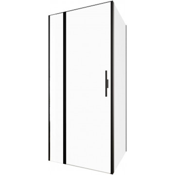 Душевой уголок Allen Brau Priority 3.31003.BBA / 3.31015.BBA 90x80 черный браш/прозрачное
