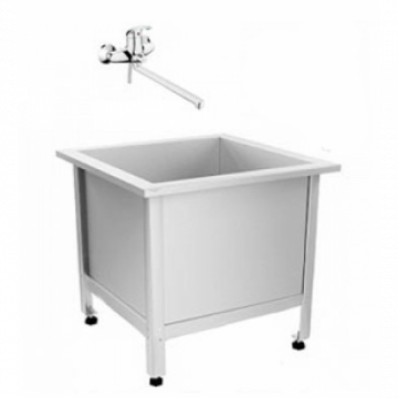 Слив технический из нержавеющей стали 630х630х450 мм СМЕСИТЕЛЬ, ЛЕЙКА (ЭКОНОМ)  16046