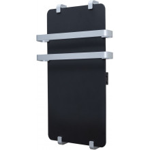 Электрический полотенцесушитель Allen Brau Infinity 325623 100x44 с рейлингом 2.0 и креплением, черный матовый/серебро браш