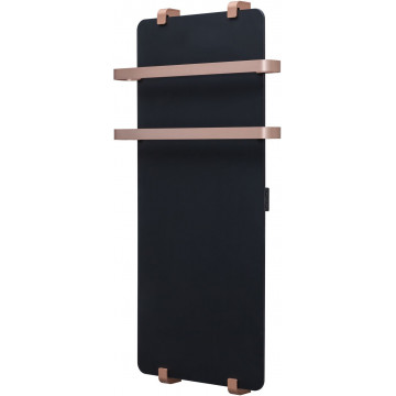 Электрический полотенцесушитель Allen Brau Infinity 325632 140x44 с рейлингом 2.0 и креплением, черный матовый/медь браш