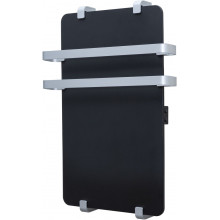 Электрический полотенцесушитель Allen Brau Infinity 325621 60x44 с рейлингом 2.0 и креплением, черный матовый/серебро браш