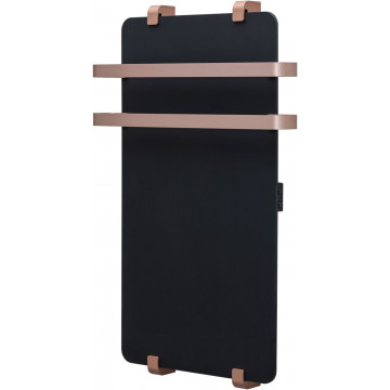 Электрический полотенцесушитель Allen Brau Infinity 325629 80x44 с рейлингом 2.0 и креплением, черный матовый/медь браш