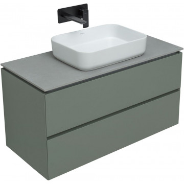 Тумба с раковиной Allen Brau Infinity 1.21003.CGM/4.11021.20/1.21012.DG-S 100 олива матовый