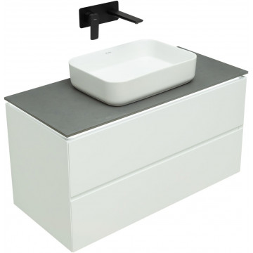 Тумба с раковиной Allen Brau Infinity 1.21003.WM/4.11021.20/1.21012.G 100 белый матовый