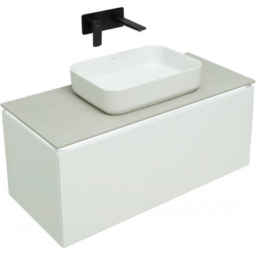 Тумба с раковиной Allen Brau Infinity 1.21004.WM/4.11021.20/1.21012.G-S 100 белый матовый