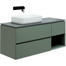 Тумба с раковиной Allen Brau Infinity 1.21005.CGM/4.11021.20/1.21015.GR-S 120 L олива матовый