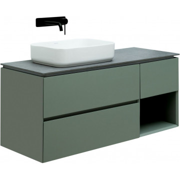 Тумба с раковиной Allen Brau Infinity 1.21005.CGM/4.11021.20/1.21015.GR-S 120 L олива матовый