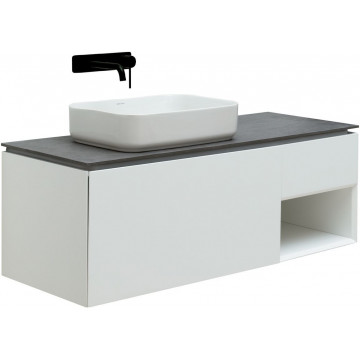 Тумба с раковиной Allen Brau Infinity 1.21006.WM/4.11021.20/1.21015.GR-S 120 L белый матовый