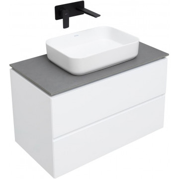 Тумба с раковиной Allen Brau Infinity 1.21001.WM/4.11021.20/1.21011.G 85 белый матовый