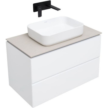 Тумба с раковиной Allen Brau Infinity 1.21001.WM/4.11021.20/1.21011.B-S 85 белый матовый