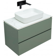 Тумба с раковиной Allen Brau Infinity 1.21001.CGM/4.11021.20/1.21011.M 85 олива матовый