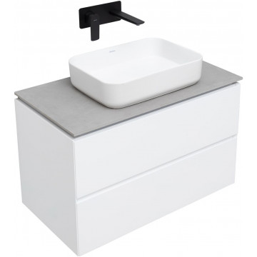 Тумба с раковиной Allen Brau Infinity 1.21001.WM/4.11021.20/1.21011.G-S 85 белый матовый