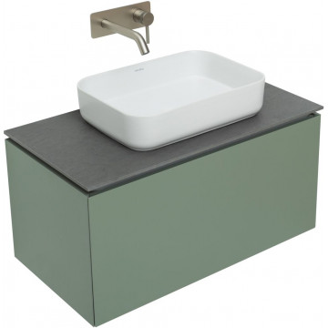 Тумба с раковиной Allen Brau Infinity 1.21002.CGM/4.11021.20/1.21011.G 85 олива матовый