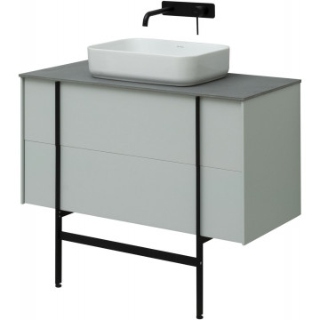 Тумба с раковиной Allen Brau Reality 1.32007.PWM/4.11021.20/1.32025.DG-S 100 папирус матовый