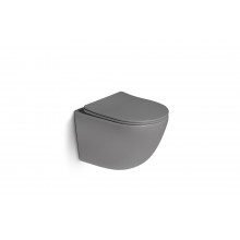 Унитаз подвесной, безободковый, система смыва Tornado (светло-серый матовый) SL-5005T-MG