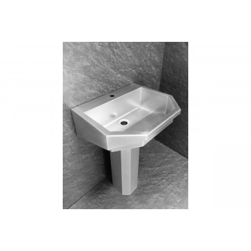 Раковина одинарная с пьедесталом Dominant (AISI 304) тип 2. D-A2/10