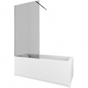 Штора для ванной Allen Brau Infinity 3.21062.BA.T 80 серебро браш/тонированное