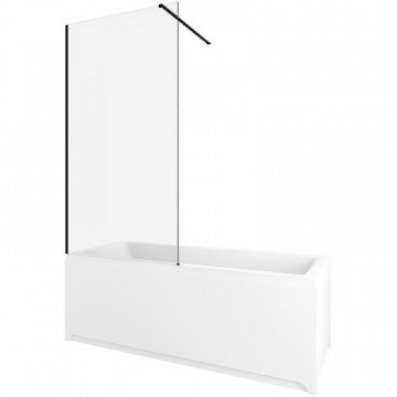 Штора для ванной Allen Brau Infinity 3 3.21063.BBA 80 черный браш/прозрачное