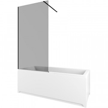 Штора для ванной Allen Brau Infinity 3 3.21064.BBA.T 80 черный браш/тонированное