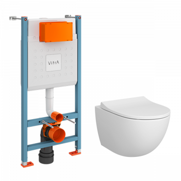 Унитаз с инсталляцией Vitra Sento 9830B003-7211 с сиденьем микролифт