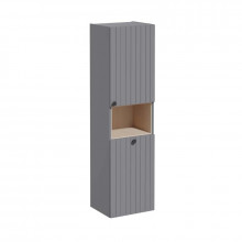 Шкаф-пенал VitrA Root Groove 69102 40 с корзиной для белья, правый матовый серый
