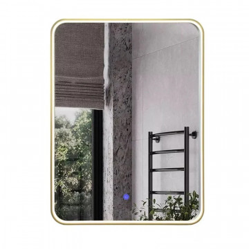 Зеркало Comfortу Сириус 00-00020471 , 60 см, LED-подсветка, сенсор, рама золото матовое