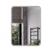 Зеркало Comfortу Сириус 00-00020613 , 60 см, LED IC-подсветка холодный свет, сенсор, цвет рамы черный матовый