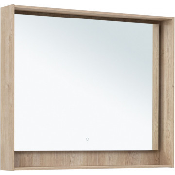 Зеркало Aquanet Милан 336406 100х80 с LED подсветкой дуб светлый