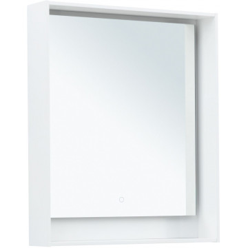 Зеркало Aquanet Милан 336391 70х80 с LED подсветкой белый глянец
