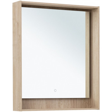 Зеркало Aquanet Милан 336404 70х80 с LED подсветкой дуб светлый